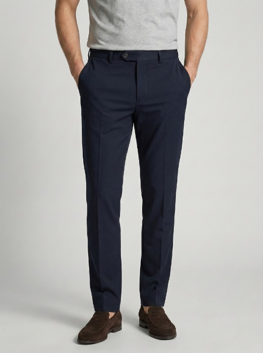 Navy Blue Slim Fit Chinos