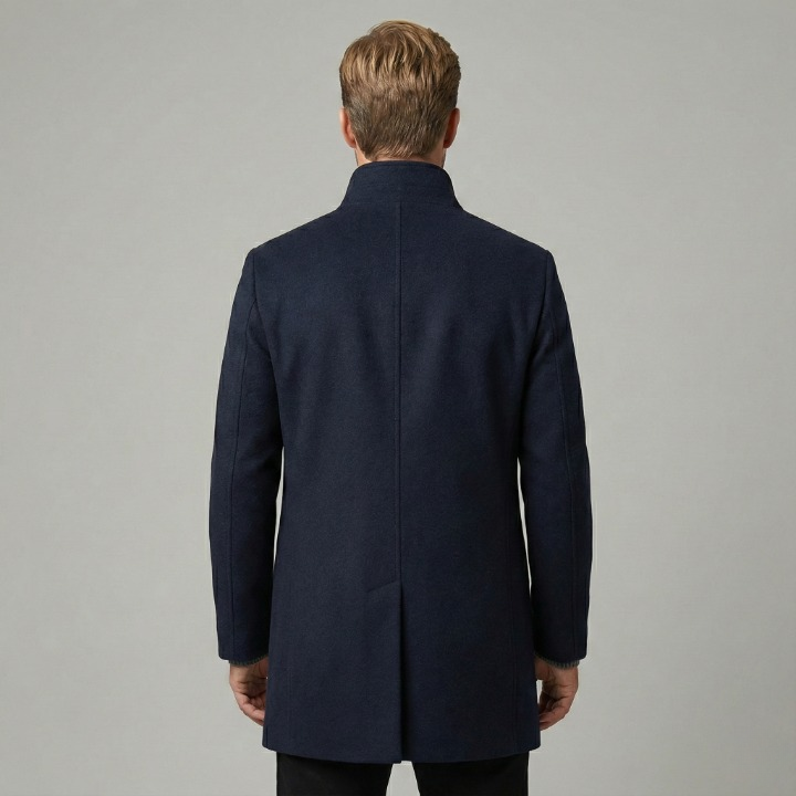 Double-layered wool blend coat