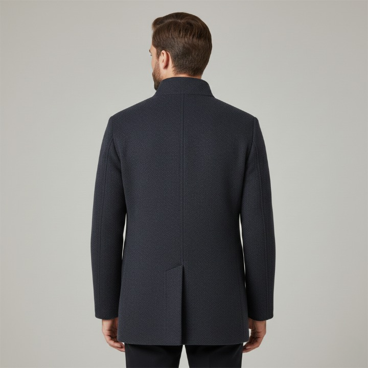 Double-layered wool blend coat