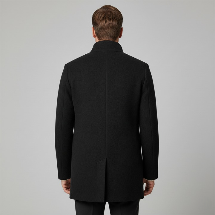 Double-layered wool blend coat